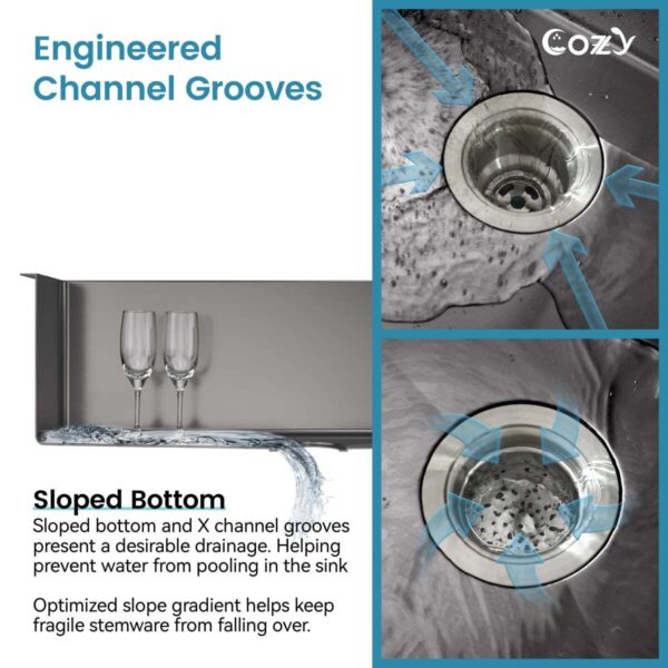 Stainless Steel Kitchen Sink, 33″x22″ Single Bowl, Overmount Handmade Sink in Brushed, with Cutting Board, Colander, SS-BR01D-332208
