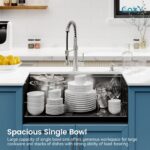 33″x19″ Stainless Steel Kitchen Sink, Single Bowl, Undermount Handmade Sink in Brushed, with Cutting Board, Colander, SS-BR07D-331908