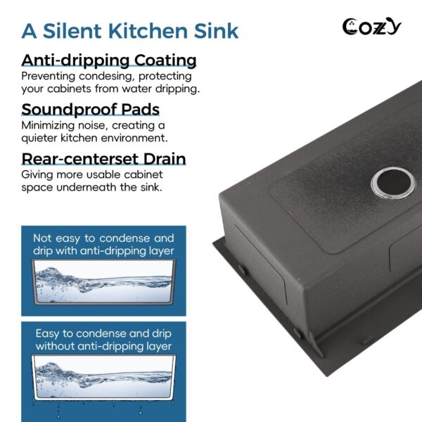 33″x19″ Stainless Steel Kitchen Sink, Single Bowl, Undermount Handmade Sink in Brushed, with Cutting Board, Colander, SS-BR07D-331908