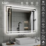 48" x 36" LED Bathroom Vanity Mirror – Wall-Mounted, Dimmable, Anti-Fog, Tempered Glass