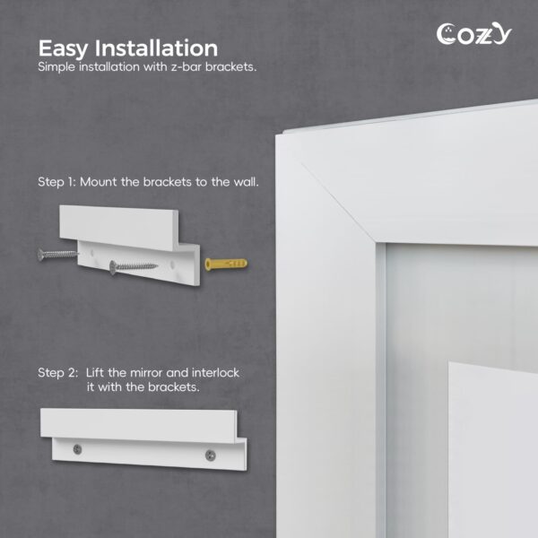 48" x 36" LED Bathroom Vanity Mirror – Wall-Mounted, Dimmable, Anti-Fog, Tempered Glass
