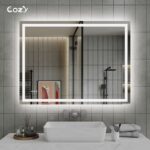 48" x 36" LED Bathroom Vanity Mirror – Wall-Mounted, Dimmable, Anti-Fog, Tempered Glass