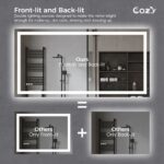 48" x 36" LED Bathroom Vanity Mirror – Wall-Mounted, Dimmable, Anti-Fog, Tempered Glass