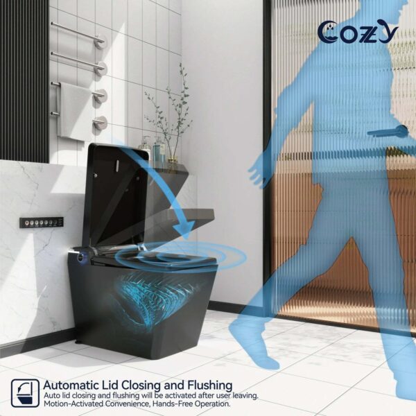 COZY Square Smart Toilet | Foot Sensor, Auto Flush, Tankless & Instant Heat
