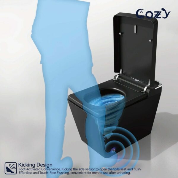 COZY Square Smart Toilet | Foot Sensor, Auto Flush, Tankless & Instant Heat