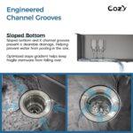 33" L Undermount Single Bowl Stainless Steel Kitchen Sink with Basket Strainer