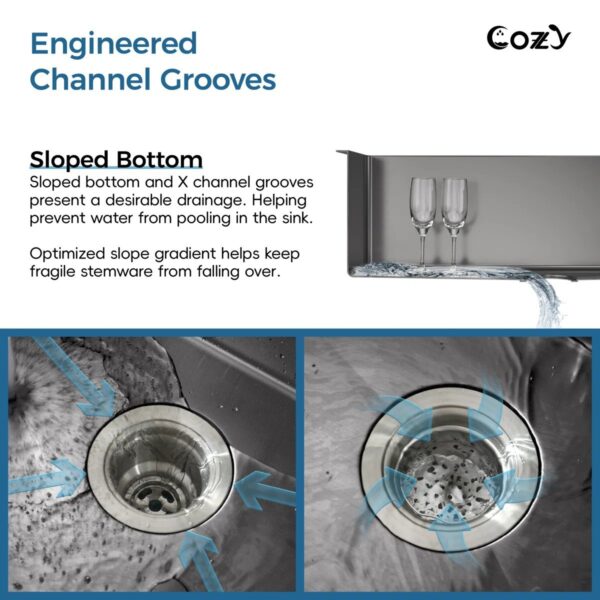 33" L Undermount Single Bowl Stainless Steel Kitchen Sink with Basket Strainer