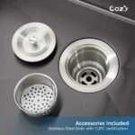 33" L Undermount Single Bowl Stainless Steel Kitchen Sink with Basket Strainer