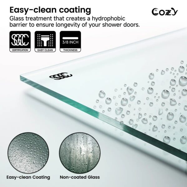 Fully Frameless Single Fixed Shower Panel 24"W x 76"H