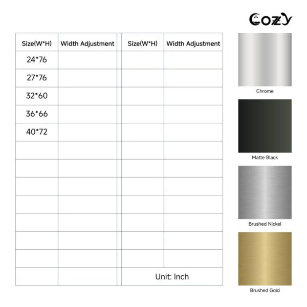 Fully Frameless Single Fixed Shower Panel 24"W x 76"H