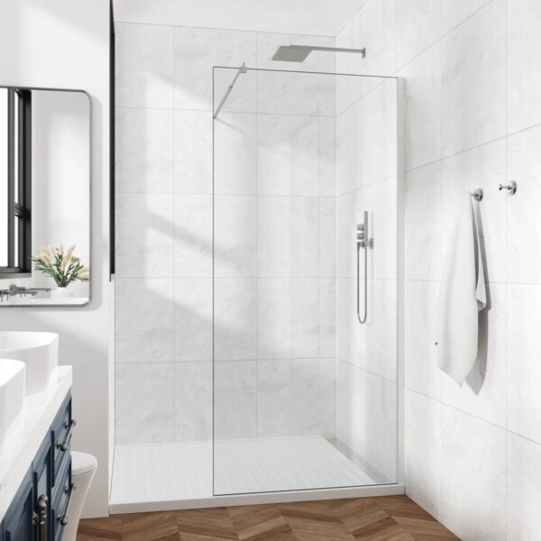 Fully Frameless Single Fixed Shower Panel 24"W x 76"H