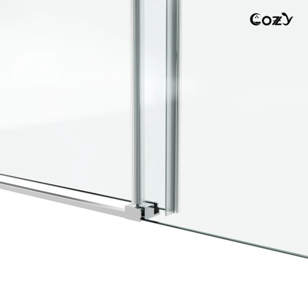 50-55" W X 76" H Frameless Single Sliding Shower Door with 3/8" (10mm) Clear Tempered Glass, Shatter-Resistant Film