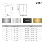 56-61" W x 72" H Frameless Single Sliding Shower Door with 3/8" (10mm) Clear Tempered Glass, Shatter-Resistant Film