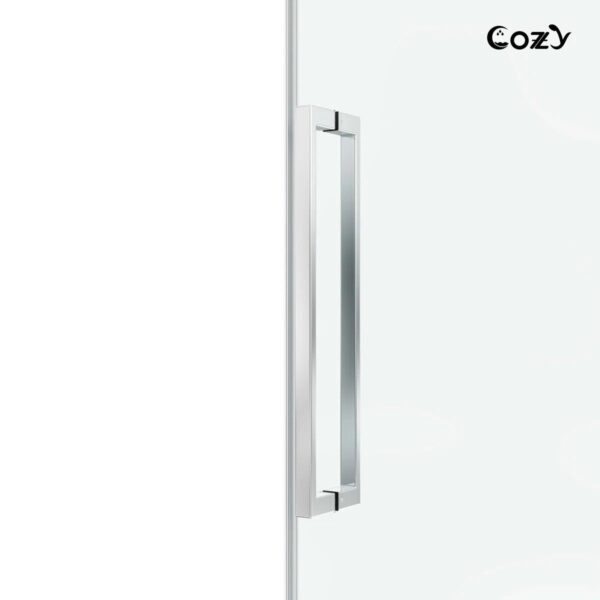 56-61" W x 60" H Frameless Single Sliding Tub Door with 3/8" (10mm) Clear Tempered Glass, Shatter-Resistant Film