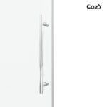 56-61" W x 72" H Frameless Single Sliding Shower Door with 3/8" (10mm) Clear Tempered Glass, Shatter-Resistant Film