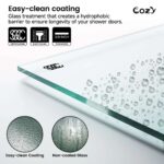 56-61" W x 60" H Frameless Single Sliding Tub Door with 3/8" (10mm) Clear Tempered Glass, Shatter-Resistant Film