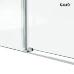 68-73" W X 76" H Frameless Single Sliding Shower Door with 3/8" (10mm) Clear Tempered Glass, Shatter-Resistant Film