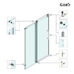 68-73" W X 76" H Frameless Single Sliding Shower Door with 3/8" (10mm) Clear Tempered Glass, Shatter-Resistant Film