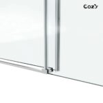 68-73" W x 66" H Frameless Single Sliding Tub Door with 3/8" (10mm) Clear Tempered Glass, Shatter-Resistant Film