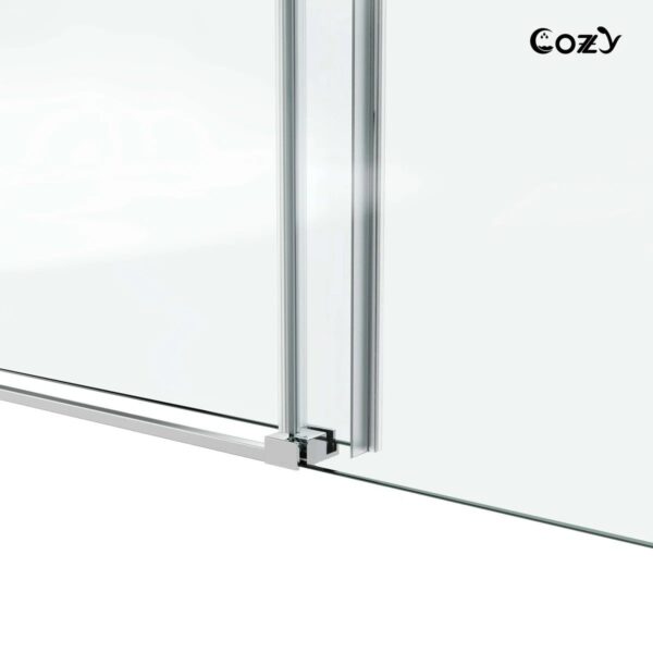 68-73" W x 66" H Frameless Single Sliding Tub Door with 3/8" (10mm) Clear Tempered Glass, Shatter-Resistant Film