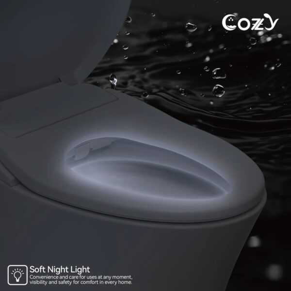 COZY Electric Elongated Bidet Toilet Seat with Self-Cleaning Dual Nozzle