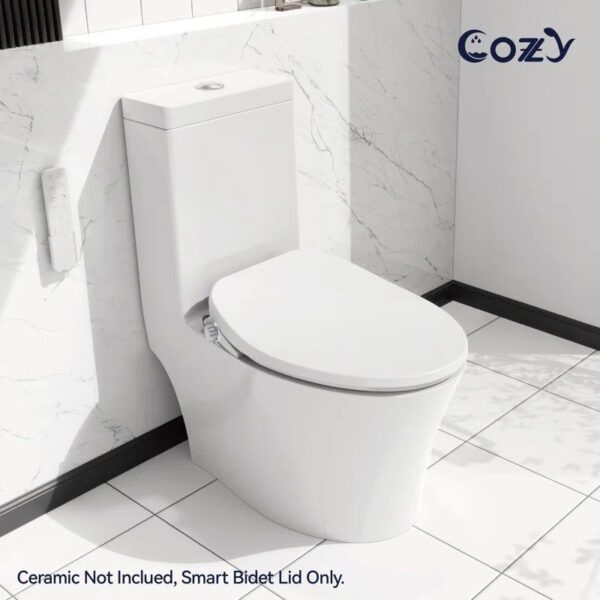 COZY Electric Elongated Bidet Toilet Seat with Self-Cleaning Dual Nozzle