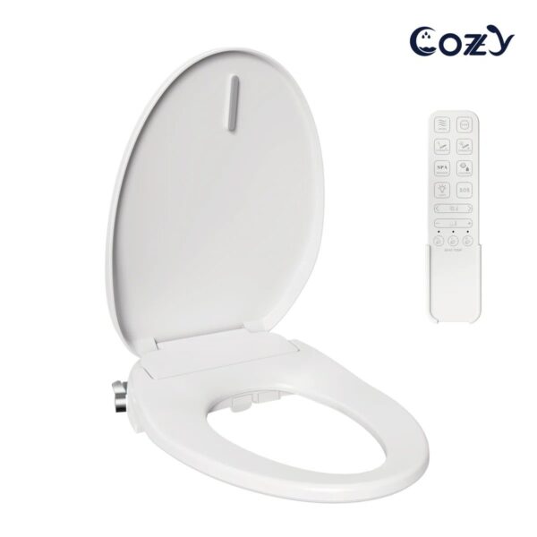 COZY Electric Elongated Bidet Toilet Seat with Self-Cleaning Dual Nozzle