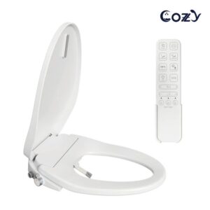 COZY Electric Elongated Bidet Toilet Seat with Self-Cleaning Dual Nozzle
