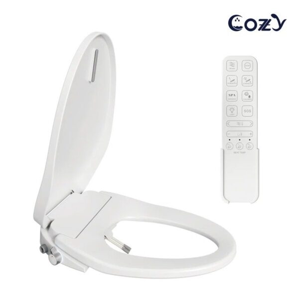 COZY Electric Elongated Bidet Toilet Seat with Self-Cleaning Dual Nozzle